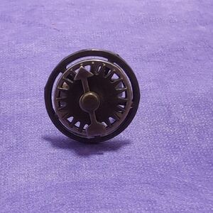 Black and Silver Circular Brooch